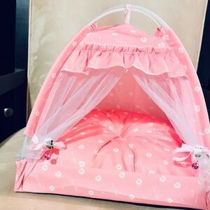 Pink Floral Pet/Doll Tent